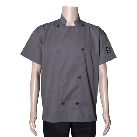 CHEF REVIVAL Performance Series Short Sleeve Jacket - Pewter Grey - 2X J205GR-2X